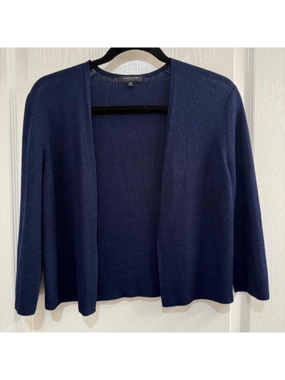 Lafayette 148 New York Dark Blue Womens Knit Cardigan Size M